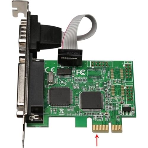 Fast Free Ship 2PCS/LOT pci-e to com add LTP card pcie serial port/parallel port pcie rs232+LTP Riser Card PCI-E Adapter