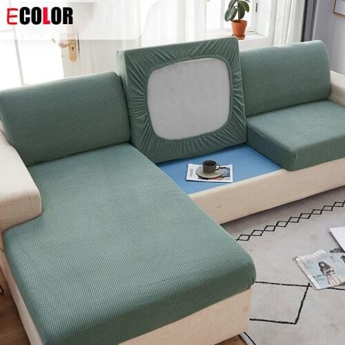 Sofa Cover 1/2/3/4 Seater Home Decoration Solid Color Sofa Cushion Cover Elastic Protector Matching Washable Couch Slipcover