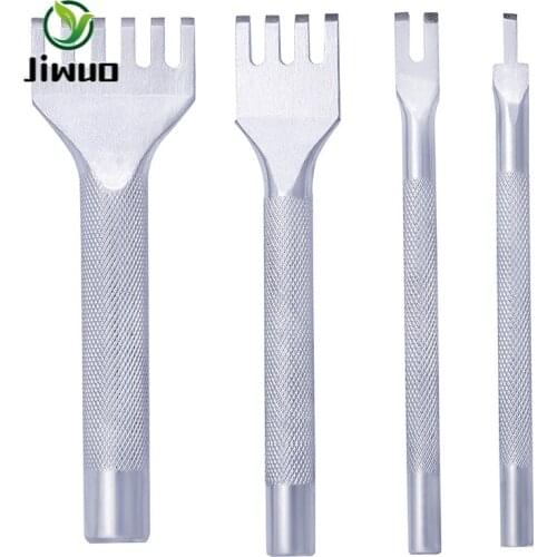 Jiwuo Leather Hole Punches Tool 1/2/4/6 Prong Lacing Hand-stitching Sewing DIY Perforate Leather Craft Tools