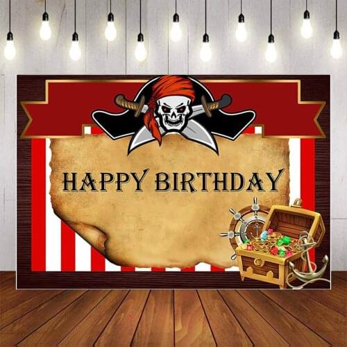 Mehofond Photography Background Pirate Birthday Party Boy Kids Nautical Ocean Adventure Decorations Backdrop Photo Studio Props