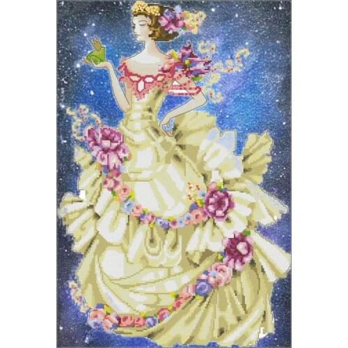 Artistic hand-dyed hand cross-stitch cloth with beaded metal thread cross-stitch kit MD angel styles cross stitch MD 129