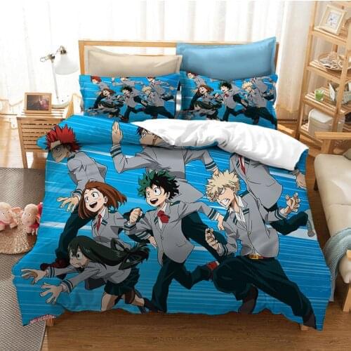 Japan Anime My Hero Academia 3D Printed Bedding Set Duvet Covers Pillowcases Comforter Bedding Set Bedclothes Bed Linen 04
