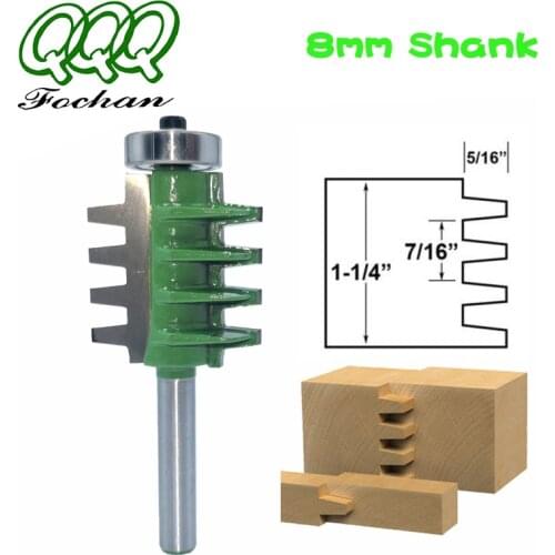 QQQ 8mm Shank Router Bits Finger Joint Glue Milling Cutter for Wood Tenon Woodwork Cone Tenon Milling Tenoning Machine Tools