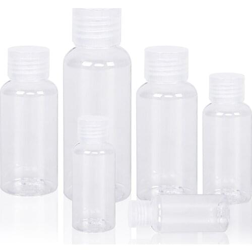10pcs Cosmetics Lotion 30/50/100ml Clamshell Flip Cap Makeup Hand Gels Empty Vail Plastic Shampoo Bottles For Travel Container