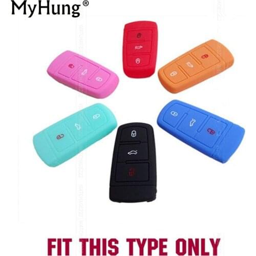 Colourful Silicone Key Case Cover Fit For Vw for Volkswagen Passat Cc B6 B7 Jetta 1pc