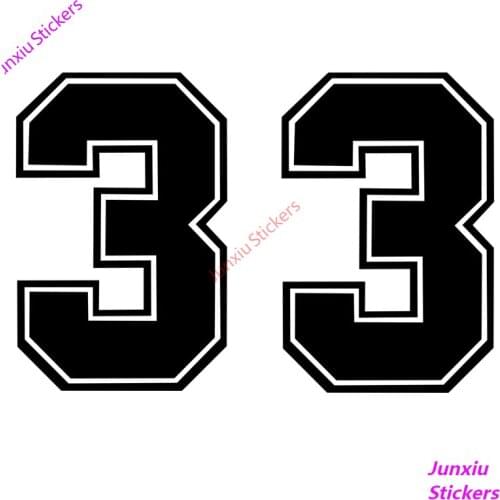 Fashion Jersey number 33 Car-Sticker and Decals for Bumper Window Waterproof Auto Sunscreen Scratch-Proof Accessories KK18*12cm