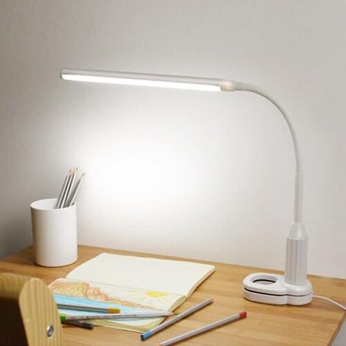 24 LED Stepless Dimmable Clamp Bendable USB Powered Touch Sensor Control LED Desk Lamp Eye Protect Table Lamp for Study