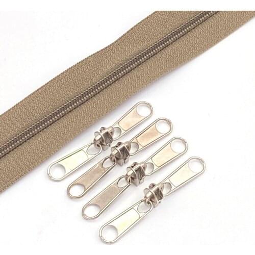 3 Meters 25 Colors Nylon Zippers Rolls with 3pcs Double-sided Zipper Slider for Sewing accessories