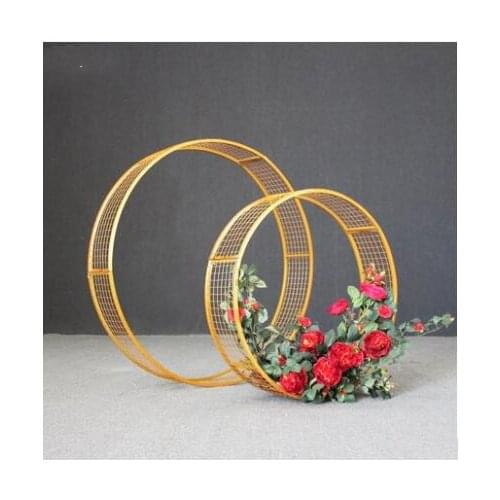 The new tieyi wedding props catwalk road wedding decoration flower arrangement creative grid ring pendant pendant