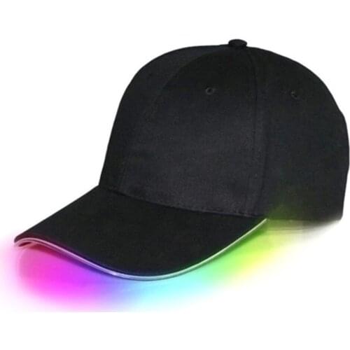 Newly LED Light Up Hats With Light Guide Fiber LED Lamp Bead Women Men Cap Adjustable Glow Hat For Club Party Stage Unisex Hats