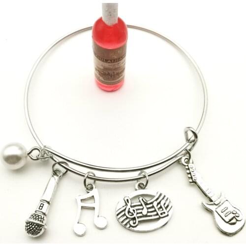 New Pearl Guitar Bracelet Music Note Bracelet Pianist Gift Notes Bracelet Handmade Jewelry Guitar Trinkets