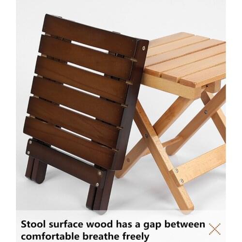Outdoor Camping Folding Stool Chair Beech Simple Portable Fishing Garden Bench to Rest