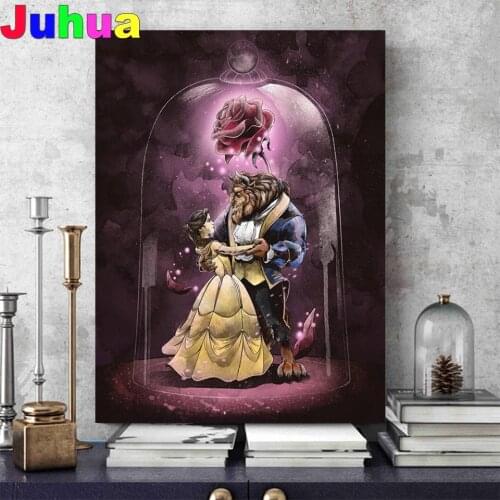 Full Diamond Embroidery Complete Kit"Beauty,Beast"DIY Diamond Painting With full Square Round drill Stones 5D Home Decoration