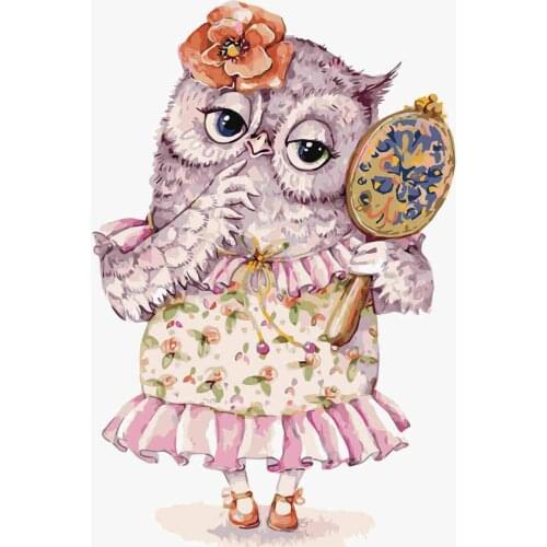 Frame DiySchilderij Van Nummers KitDierCartoon Owl Wall Art Foto Nummers Kleuren Door Nummers Voor Home Decor Painting By Number