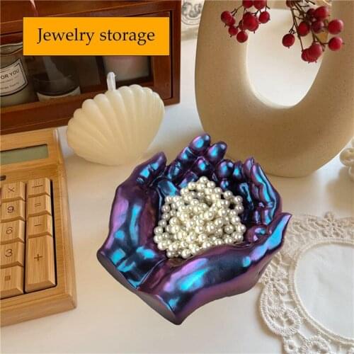 DIY Crystal Epoxy Resin Mold Two-hand Model Hand Storage Dish Ashtray Mirror Silicone Mold For Resin