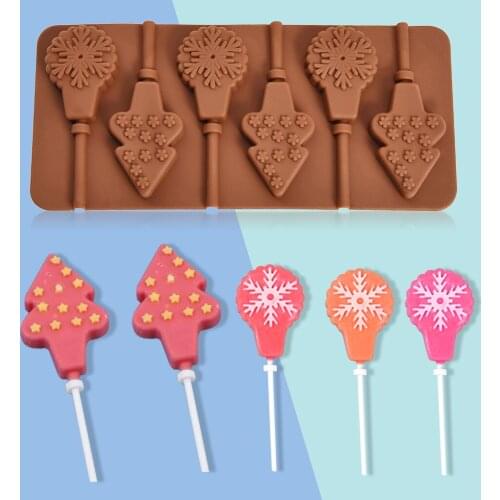 Silicone Cake Mold Snowflake Christmas Tree Mould Candy Baking Tool Bakery Accessories Color Random