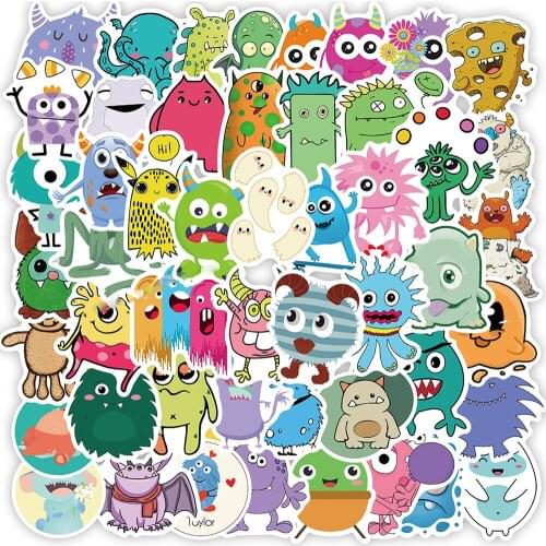 10/30/50PCS Cute Monster Anime Stickers Aesthetics Laptop Skateboard Motorcycle Phone Water Bottle Cool Graffiti Decal Kid Toy
