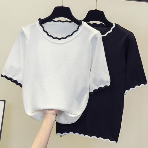 New Thread Oversize Summer Sweater Women Thin Short Sleeve Pullover Women Basic Sweaters Women 2021 Korean Style Knit Tops Femme