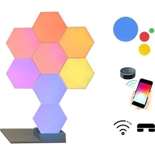 5V Smart USB LED Light Kit DIY Night Lamp Voice/APP Control Hexagonal Light for Home Decoration 1M Splicing Honeycomb Lamp Gift