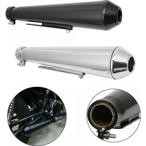 Universal Motorcycle Exhaust Pipe Cafe Racer Modified Tail Exhaust System with Sliding Bracket Matte For Honda/Yamaha/Suzuki