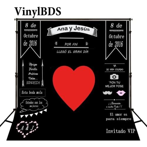 VinylBDS Customize Wedding Blackboard Name Date Photocall Studio Wedding Background Photo Backdrop Invite Signature Photo