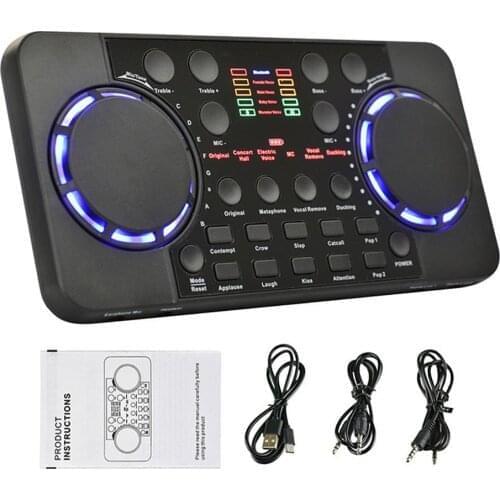 Sound Card Singing Mixer Portable Board For Streaming Recording Mobile Phone/computer Universal 2 Devices Meanwhile Long Standby