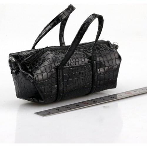 1/6 Female/Male Fashion Crocodile Pattern Patent Leather Bright Surface Sports Big Backpack Shoulder Bag Handbag Model
