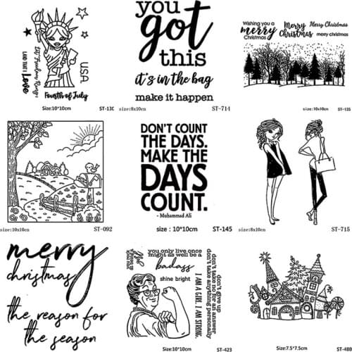 10x10cm Creative Clear Stamps Transparent Seal Silicone Seal TPR Christmas Wedding Roller Stamps DIY Scrapbook Album Card