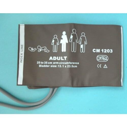 Free Shipping CM1203 25-35CM brown Reusable Blood Pressure Cuffs,adult size ,two-tube,TPU Bladder,NO LATEX