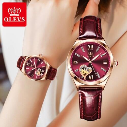 Automatic watch women mechanical luxury brand OLEVS clock lady wristwatch waterproof elegant women watch set fashion watches2020
