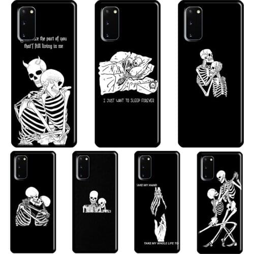 Skeleton Lovers Skull Case For Samsung Galaxy S8 S9 S10 Plus S20 FE S21 Ultra Note 20 Note 10 Plus Soft Cover