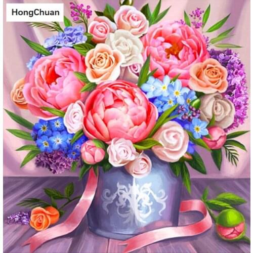 Flower Picture Mural Fast Delivery 5D DIY Square/Round Diamond Embroidery Mosaic Diamond Painting Home Decor Cross Stitch Gift