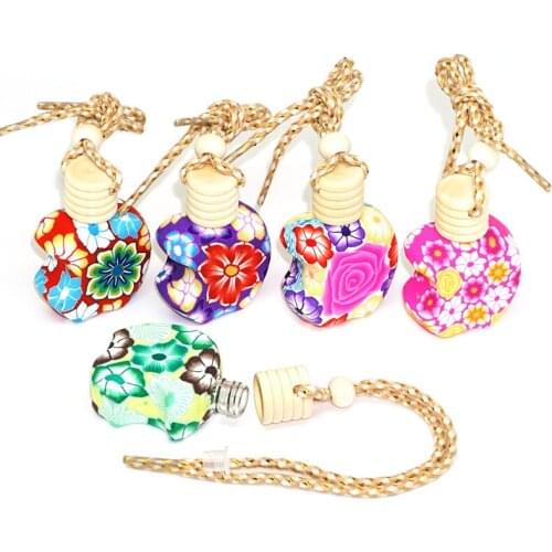 Essential Oil Polymer Clay Perfume Bottle Soft Pottery Empty Bottle Wooden Cover 10ml Colorful Handmade 25pcs/lot