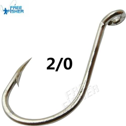 Free Fisher 100pcs/set 2/0 Sea Fishing Hook High Carbon Steel Sea Fishhooks Terminal Fishing Pesca Peche Tackle