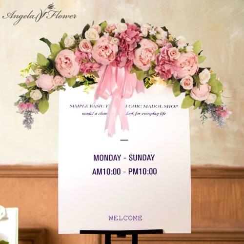 Simulation wreath rose Hydrangea garland threshold artificial flower wreath DIY wedding home door decor threshold flowers gift