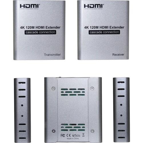 4K 30Hz HDMI Extender Cascade Connection w/ Local Loop Out Via Cat5e 6e CAT6 Ethernet Cable Transmitter Receiver Laptop PC to TV