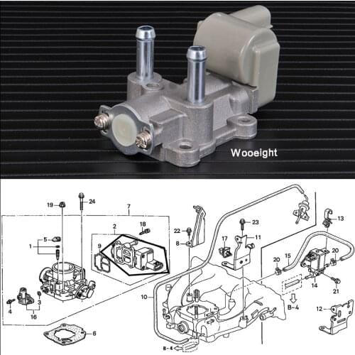 Idle Air Control Valve IACV IAC 16022P2EA51 16022P2AJ01 For HONDA CIVIC HR-V HRV Civic del Sol Acura EL 1996 1997 1998 1999 2000