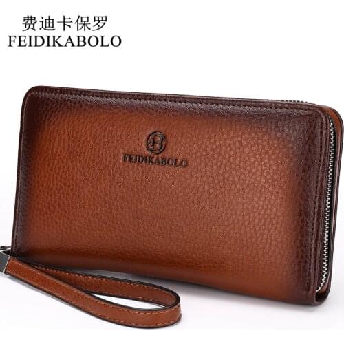 2021 Luxury Male Leather Purse Mens Clutch Wallets Handy Bags Business Carteras Mujer Wallets Men Black Brown Dollar Price