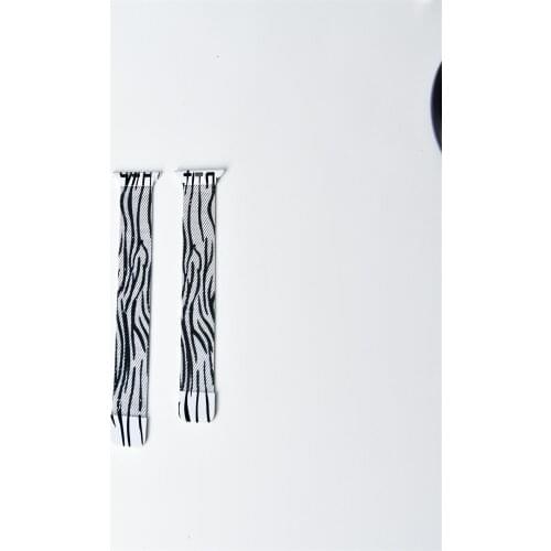 GOOSUU Magnetic Loop for apple watch 44mm 40mm 42/38mm Wrist Bracelet for iWatch All Series Metal Zebra pattern Strap