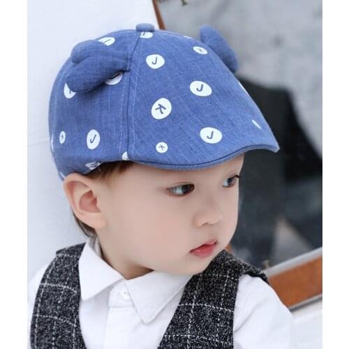 Fashion Baby Hat Handsome Cotton Linen Baby Boy Cap Beret Elastic Kids Hat Baby Accessories for 1-2 Years 13 Colors