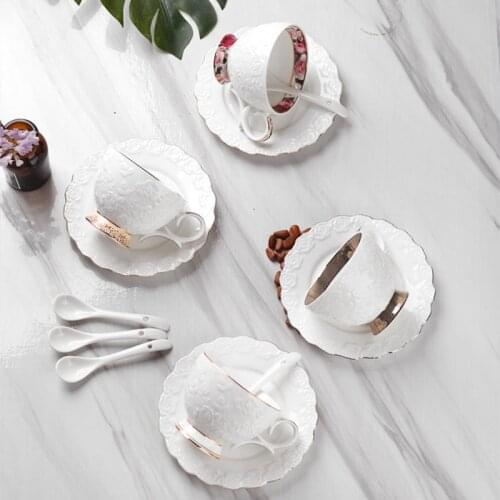 Ceramic Cups And Saucers Coffee Cup Set Continental Tea Set Coffee Cup Solid Color English Afternoon Tea Cup Set