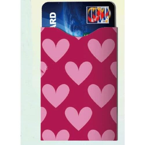 5Pcs Pink heart Shielding Card Sleeve Anti-theft Brush Certificate Anti-scanning Security Card Set