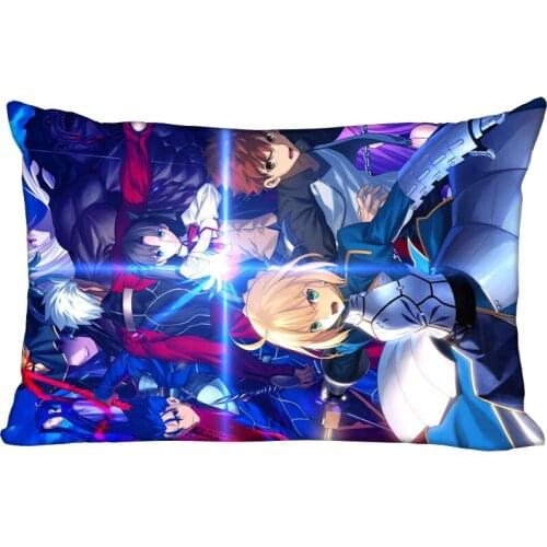 New Custom Fate stay night Printing pillowcover Two sides Standard Satin Silk Soft Rectangle Pillowcases zipper More size