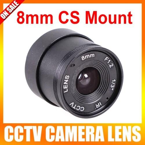 New Arrival Hot Sale Wholesale 10 Pieces/lot F1.2 8mm 1/3" Cs Mount Fixed Ir Cctv Camera Lens