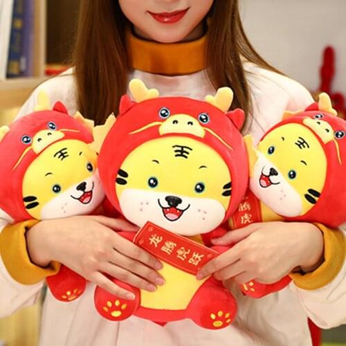 2022 New Year Tiger Plush Toy Children Toy Doll Animals Tiger Tang Costume Chinese Style Tiger Mascot Stuffed Toy Kids Gift