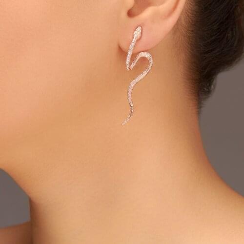 Virtual Jewelery 925 Sterling Silver Snake Earrings