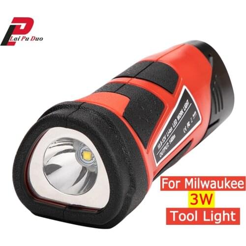 Suitable For Milwaukee 3W Tool Light Emergency light Used For Milwaukee 10.8V/12V Li-ion Battery 48-11-2401/C12 B/C12BX/M12