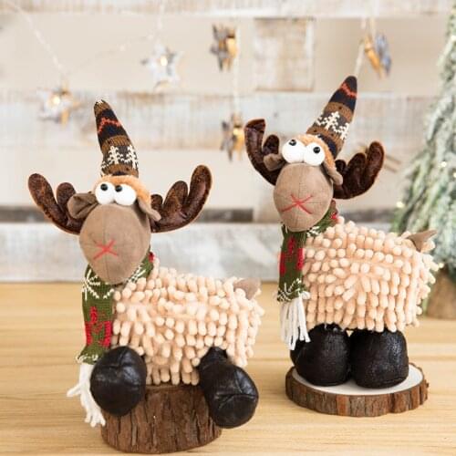 2022 Christmas Decor Navidad Figurine Ornaments Xmas Gift for Kid Christmas Elk Doll Christmas Decorations for Home Reindeer