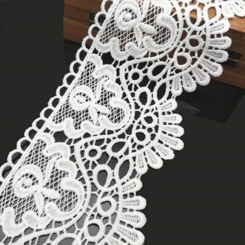 9 cm Width White Lace Trims Applique Costume Sewing Lace Fabric Trimmings Ribbon Home Textiles 5BB5507
