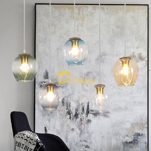 Modern LED Glass Pendant Lights Lighting Nordic Lustre Pendant Lamp For Living Room Dining Room Bedrom Bedisde Deco Hanging Lamp